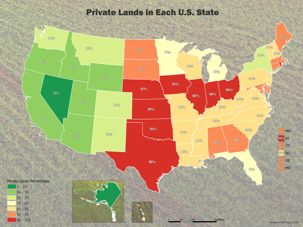 Private land ownership in the US